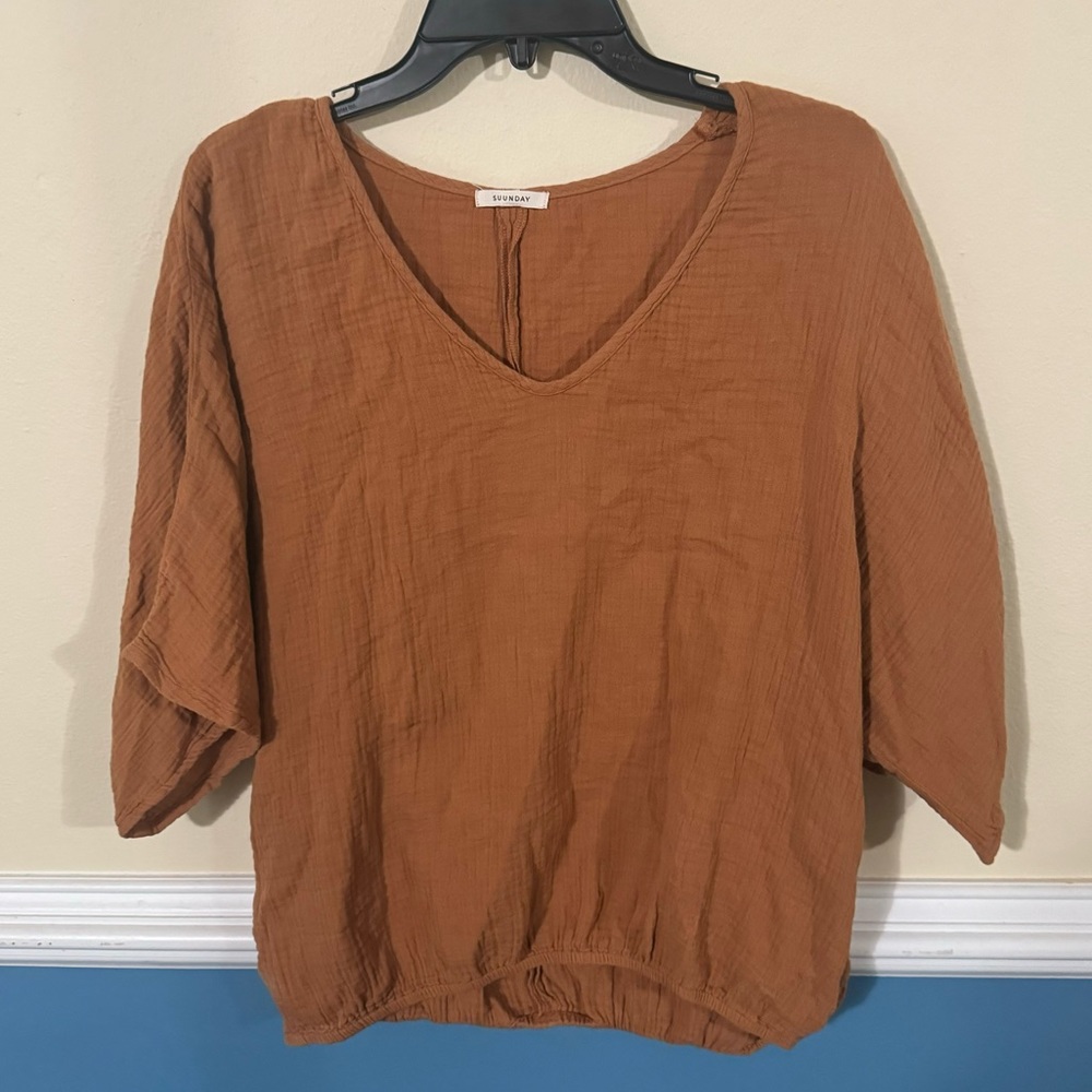 Suunday Gauze Dolman top in Meercat